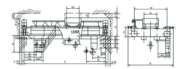 32/5吨、50/10吨双梁吊钩桥式丝瓜视频在线播放黄网站机结构图